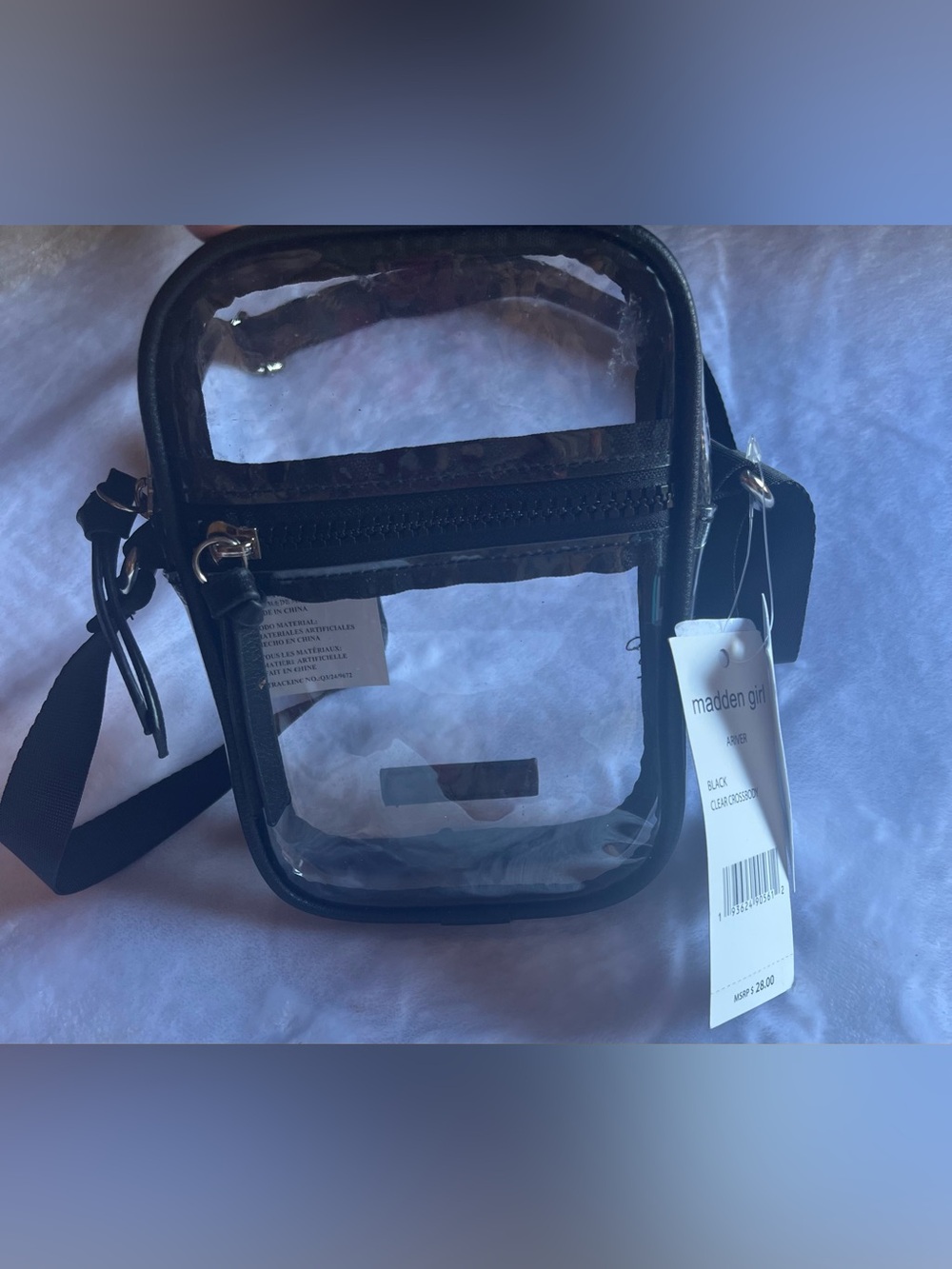 Madden Girl Black & clear Crossbody Bag